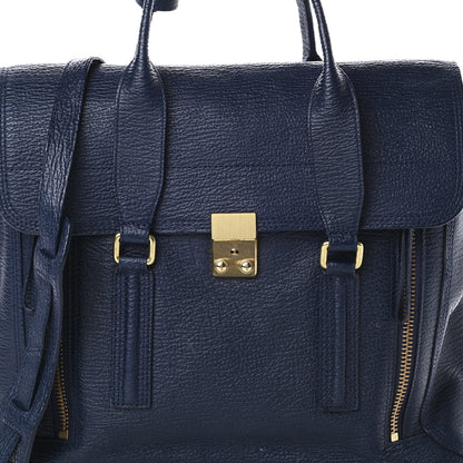 3.1 Phillip Lim Textured Calfskin Large Pashli Satchel Ink 8 of 19