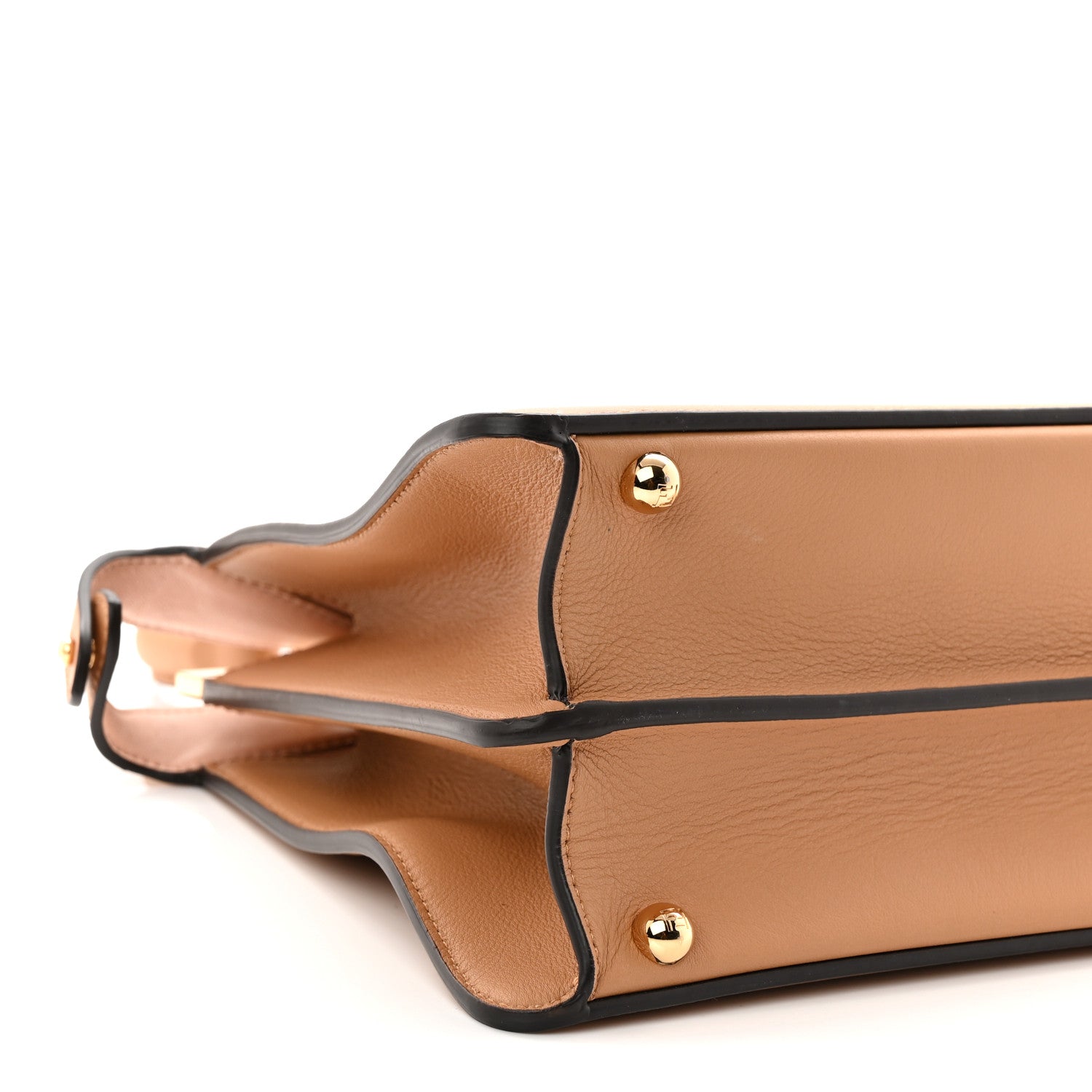 Fendi Vitello Seta Shiny Nappa Medium Peekaboo I SEE U Satchel Miele Scuro Light Rose 9 of 10