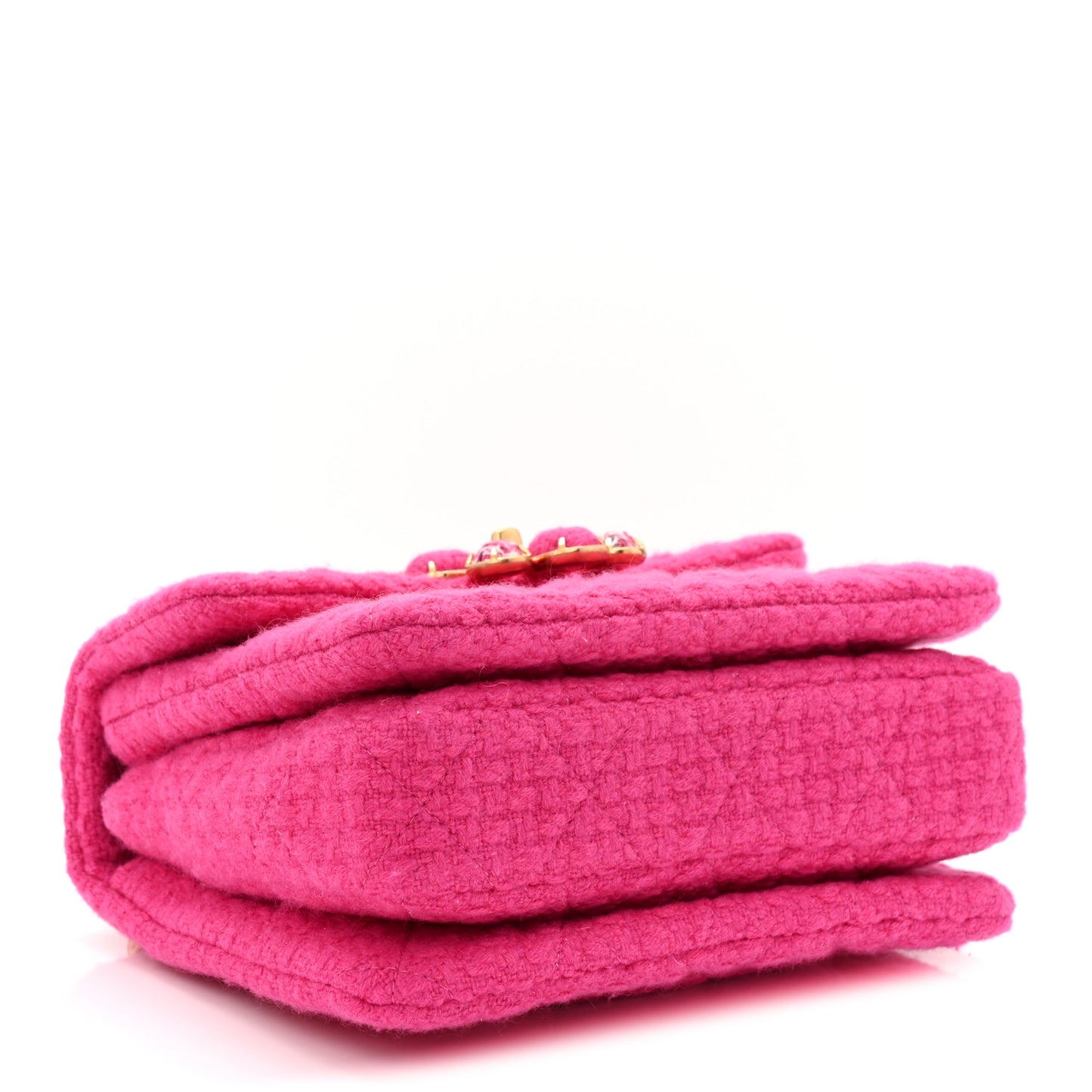 Cashmere Tweed Quilted Mini Bijoux Flap Fuchsia