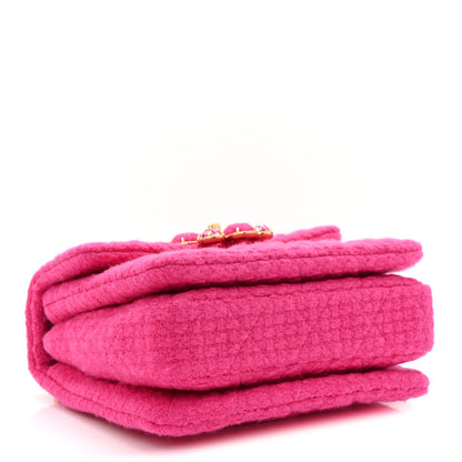 Chanel Cashmere Tweed Quilted Mini Bijoux Flap Fuchsia 4 of 11