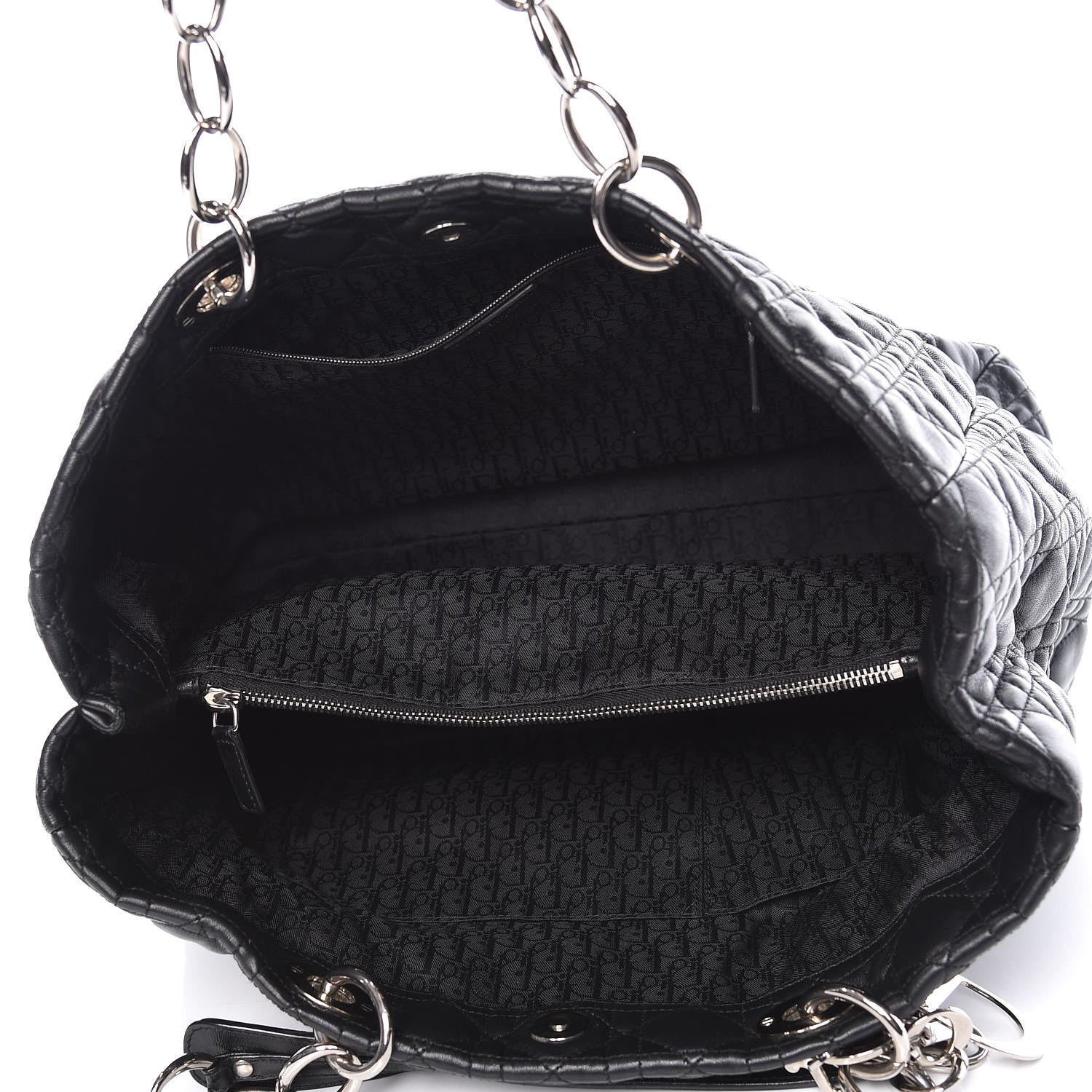 Christian Dior Lambskin Cannage Large Dior Soft Shopping Tote Black 5 of 15