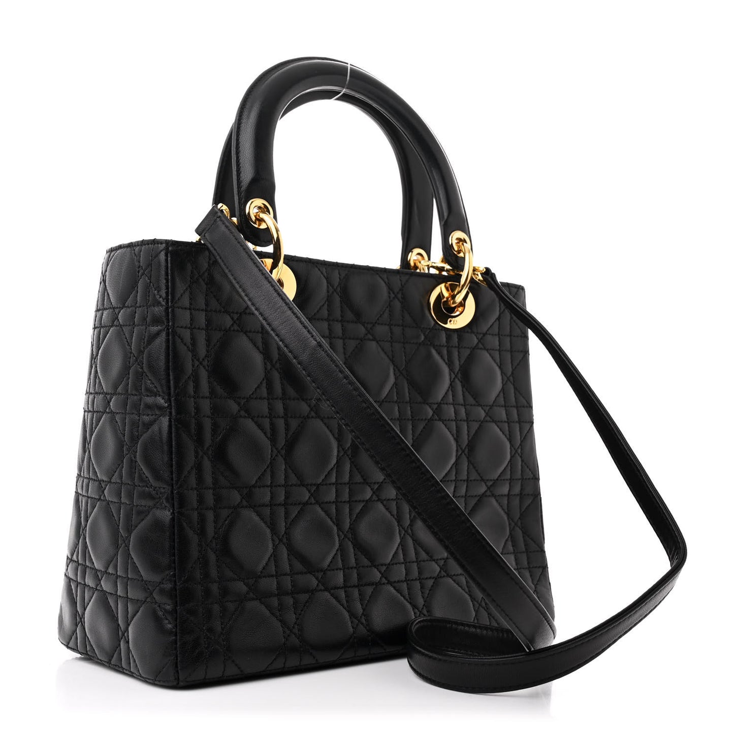 Lambskin Cannage Medium Lady Dior Black