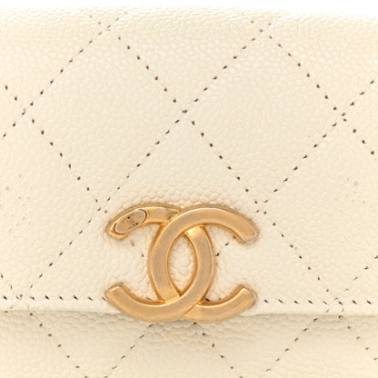 Chanel Shiny Caviar Quilted Chain Melody Belt Bag White 8 of 15