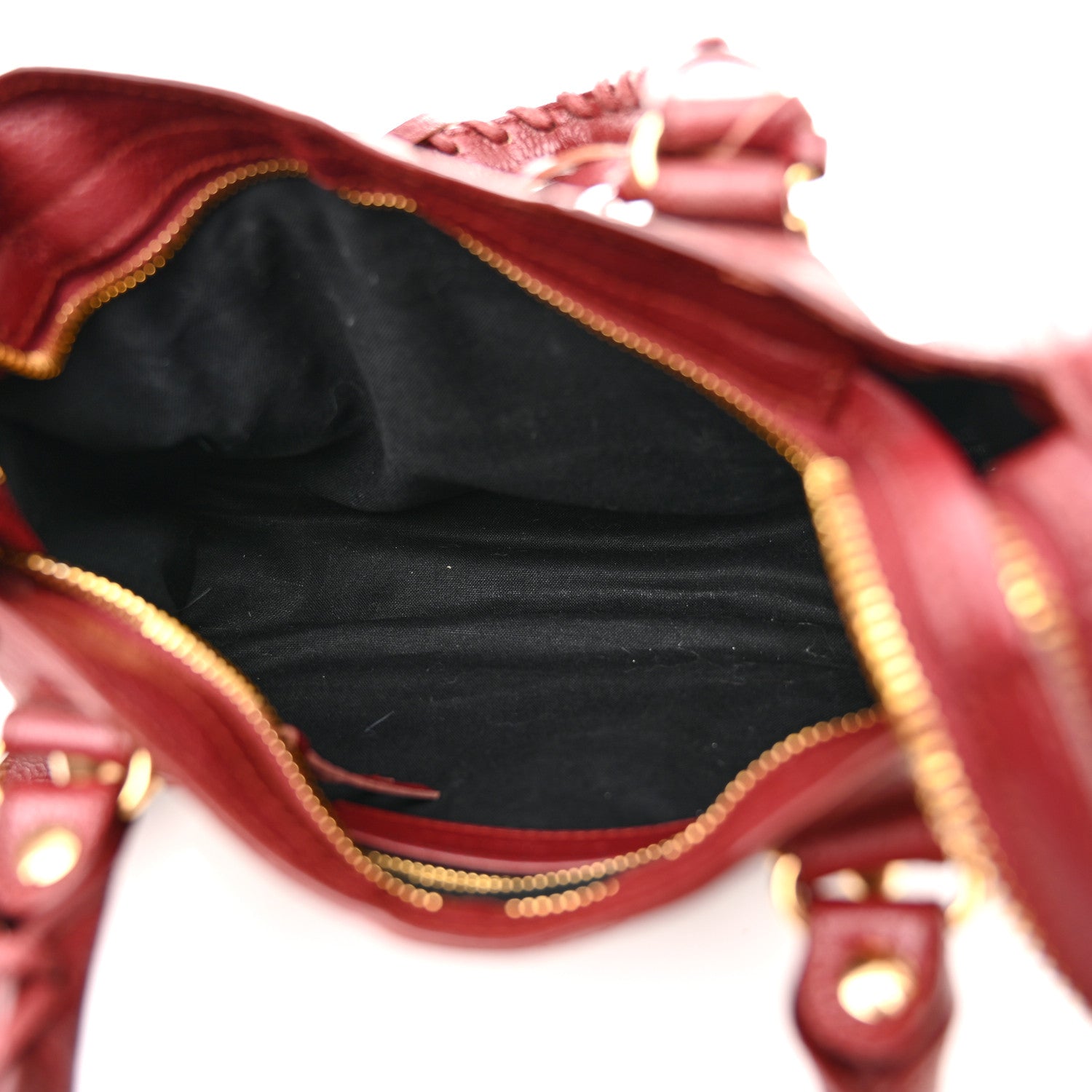 Balenciaga Chevre Gold Metallic Edge Hardware Mini City Rouge Brique Rouge Grenade 5 of 12