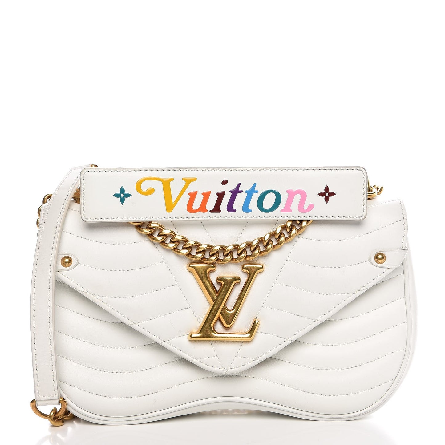 Calfskin New Wave Chain MM Snow