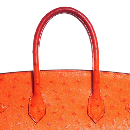 Hermes Ostrich Birkin 35 Orange 21 of 28