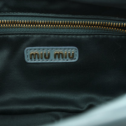 Miu Miu Calfskin Regular Arcadie Top Handle Bag Aqua 6 of 9