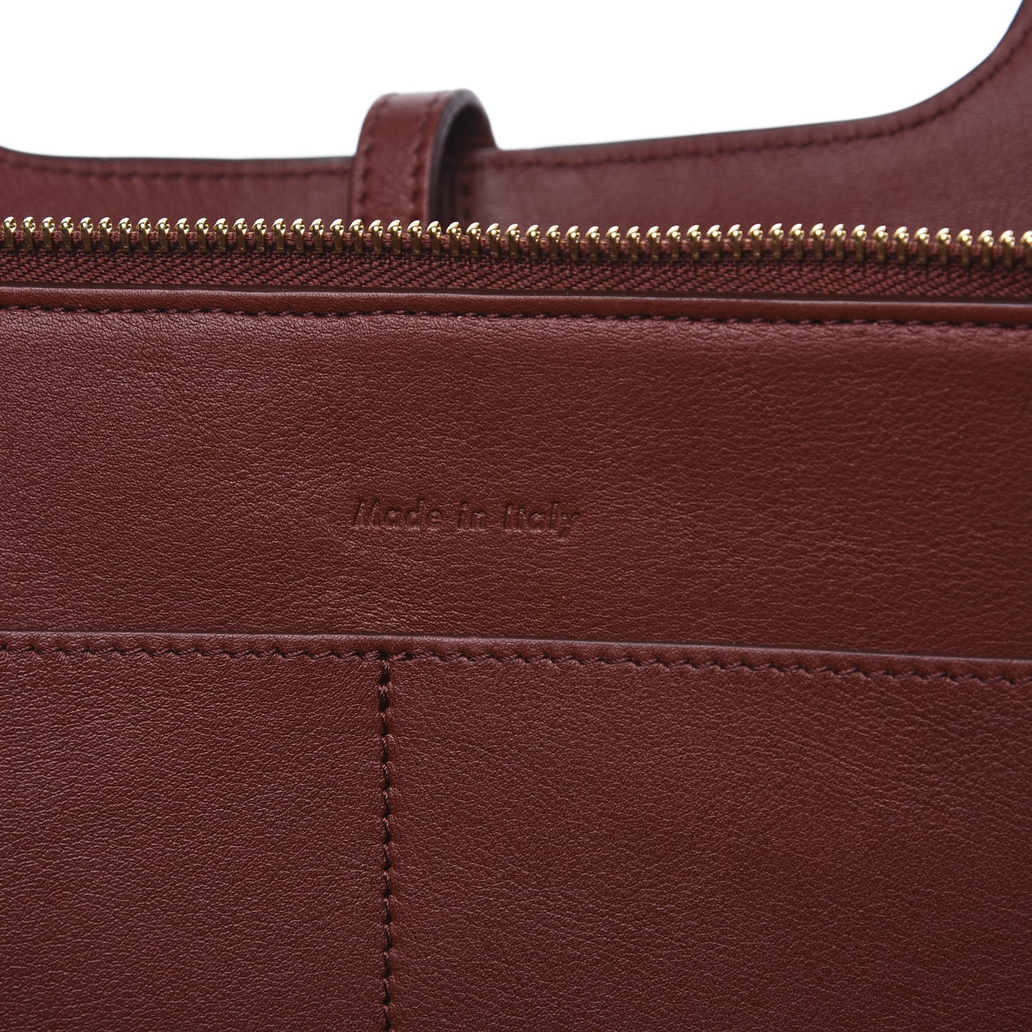 Calfskin Medium Tri-Fold Bag Red Wood