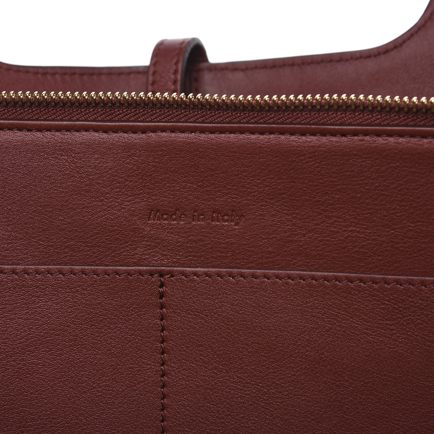 Celine Calfskin Medium Tri-Fold Bag Red Wood 5 of 11