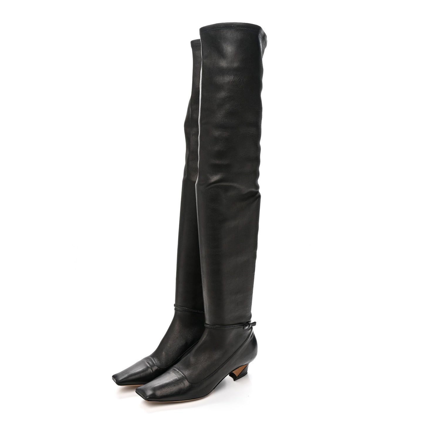 Nappa Over The Knee Bow Boots 37.5 Black