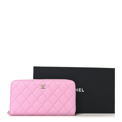Chanel Caviar Quilted Large Gusset Zip Around Wallet Light Pink 9 of 9