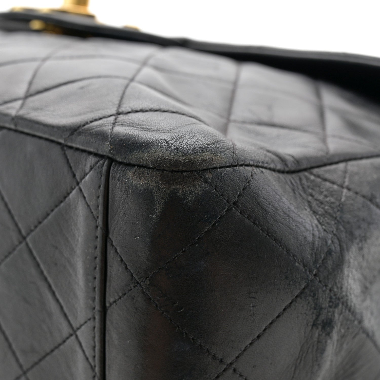 Chanel Lambskin Quilted XL Jumbo Single Flap Black 12 of 15