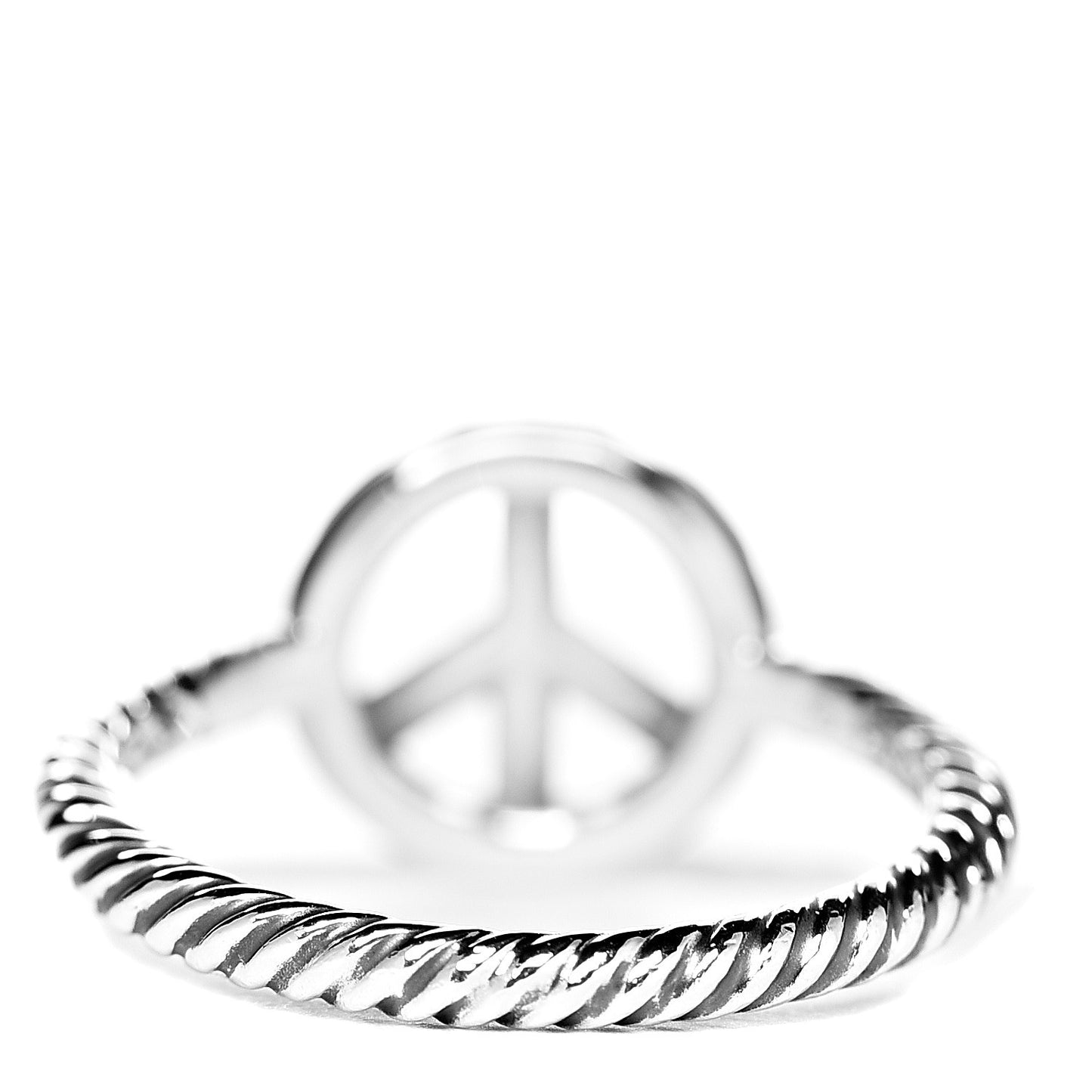 Sterling Silver Diamond Cable Collectibles Peace Ring 52 6