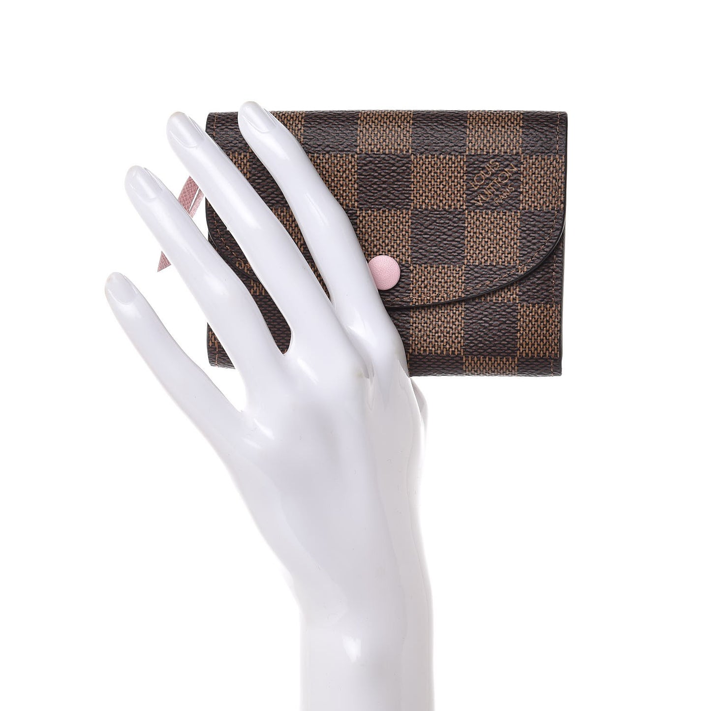 Damier Ebene Rosalie Coin Purse Rose Ballerine