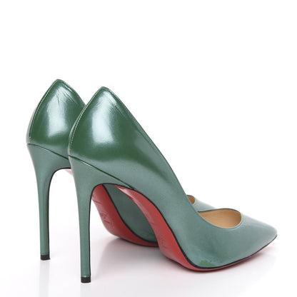 Christian Louboutin Kid Pigalle Follies 100 Pumps 38 Green Paint 4 of 9