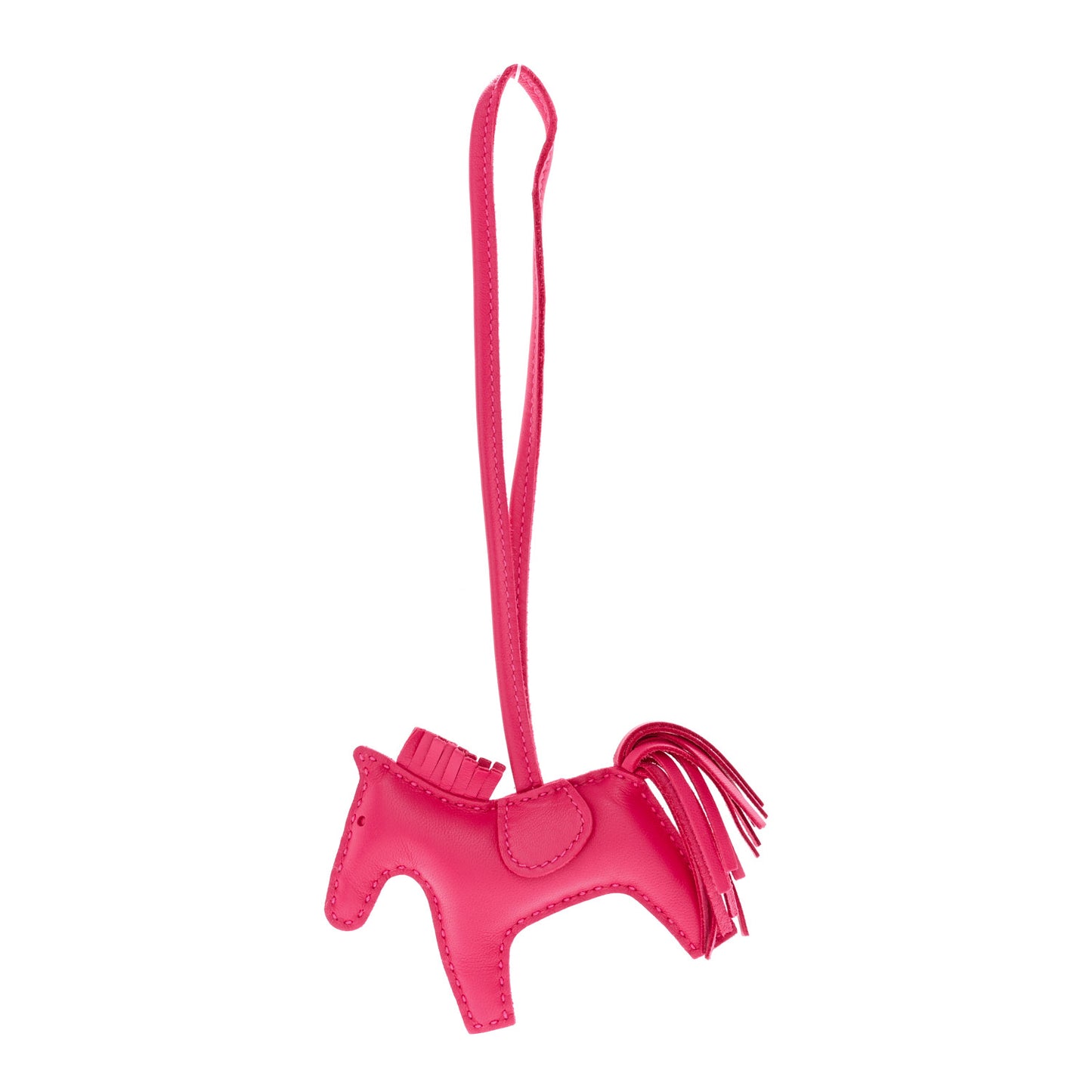 Milo Lambskin Grigri Rodeo Horse Bag Charm PM Rose Mexico