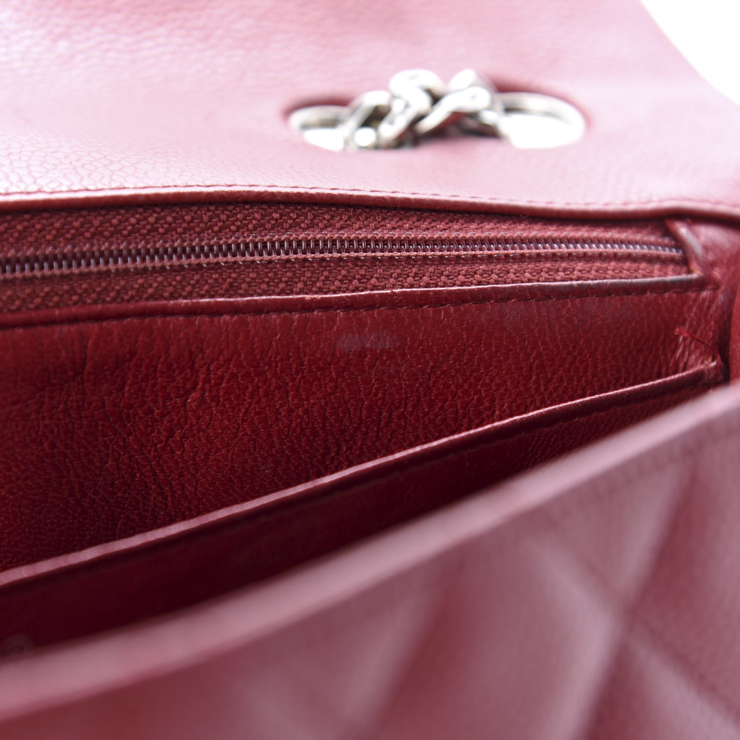 Caviar Quilted Jumbo Single Flap Bijoux Chain Red