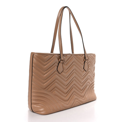 Gucci Calfskin Matelasse Monochrome GG Marmont Large Tote Camelia 3 of 10