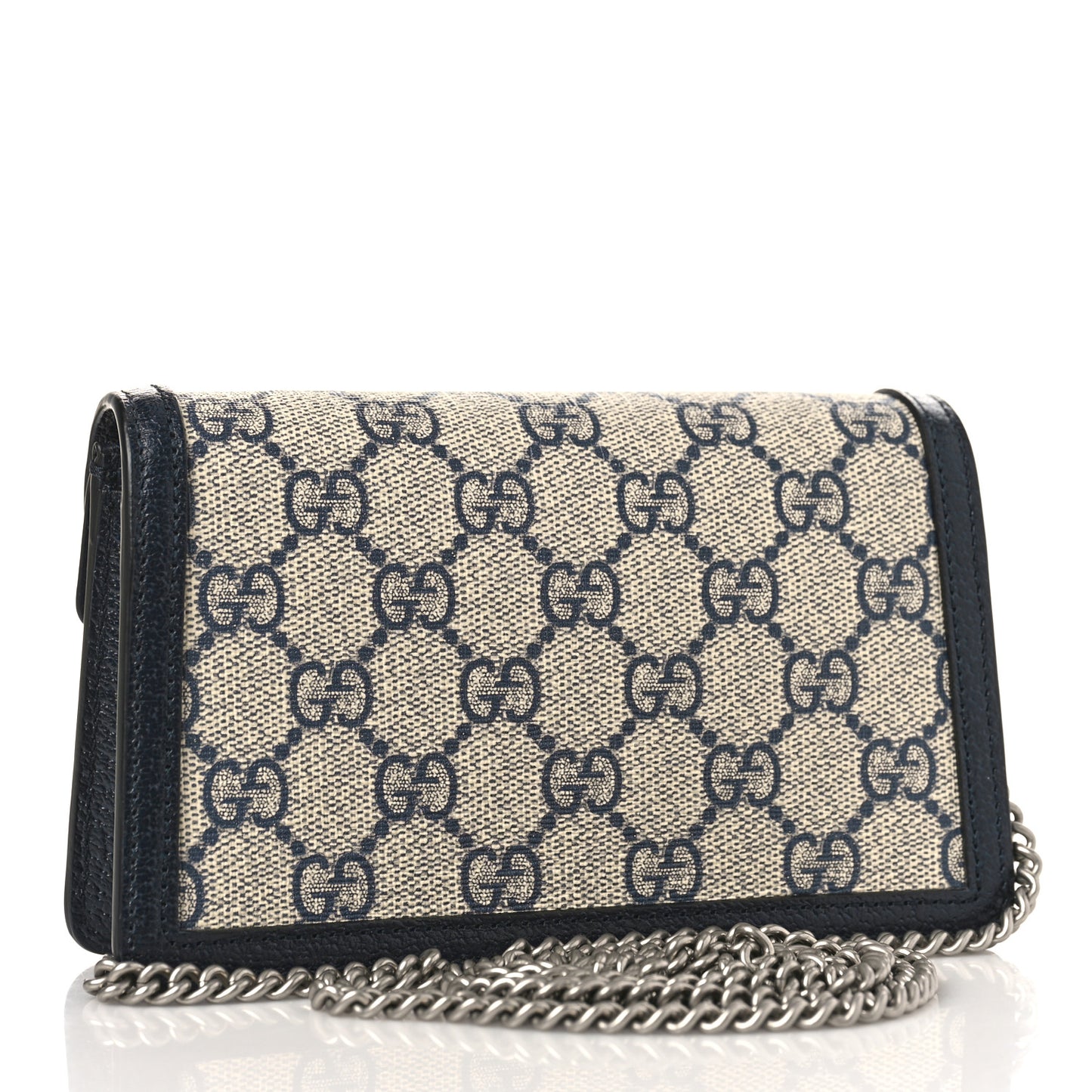 GG Supreme Monogram Textured Dollar Calfskin Super Mini Dionysus Shoulder Bag Beige Blue