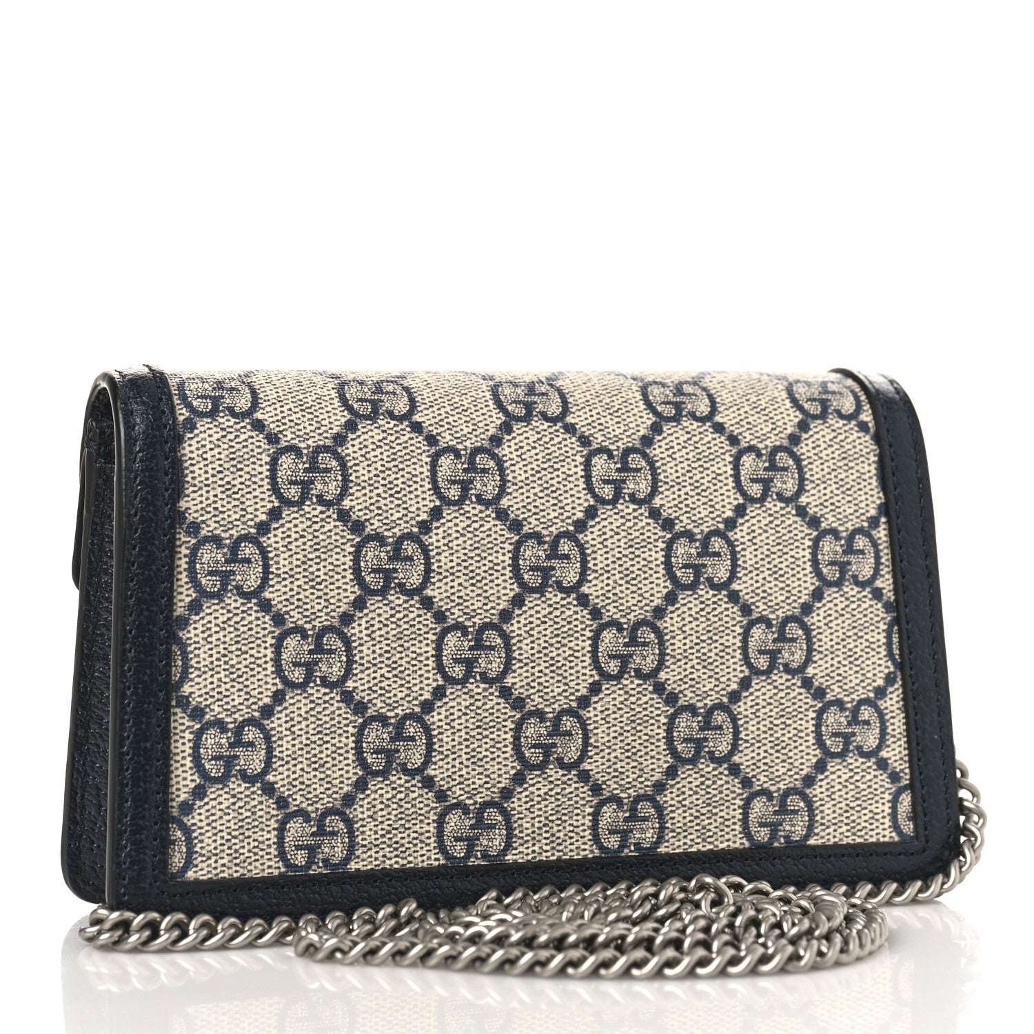 Gucci GG Supreme Monogram Textured Dollar Calfskin Super Mini Dionysus Shoulder Bag Beige Blue 3 of 9