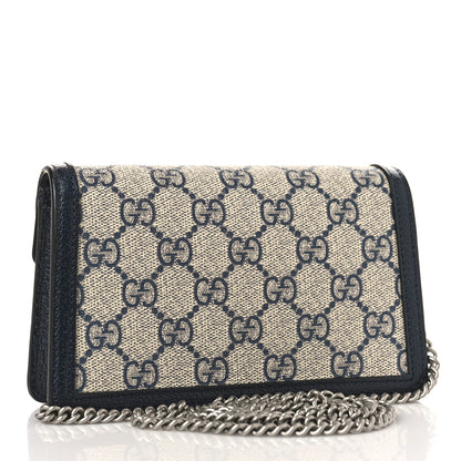 Gucci GG Supreme Monogram Textured Dollar Calfskin Super Mini Dionysus Shoulder Bag Beige Blue 3 of 9