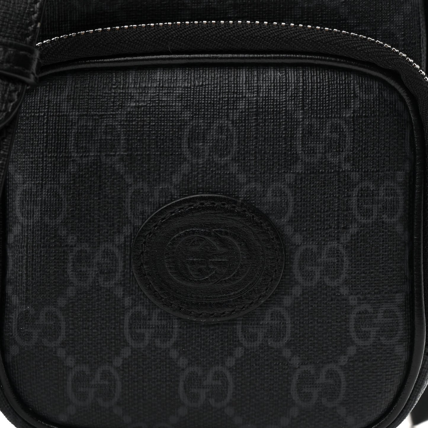 GG Supreme Monogram Azalea Calfskin Mini Retro Interlocking G Bag Black