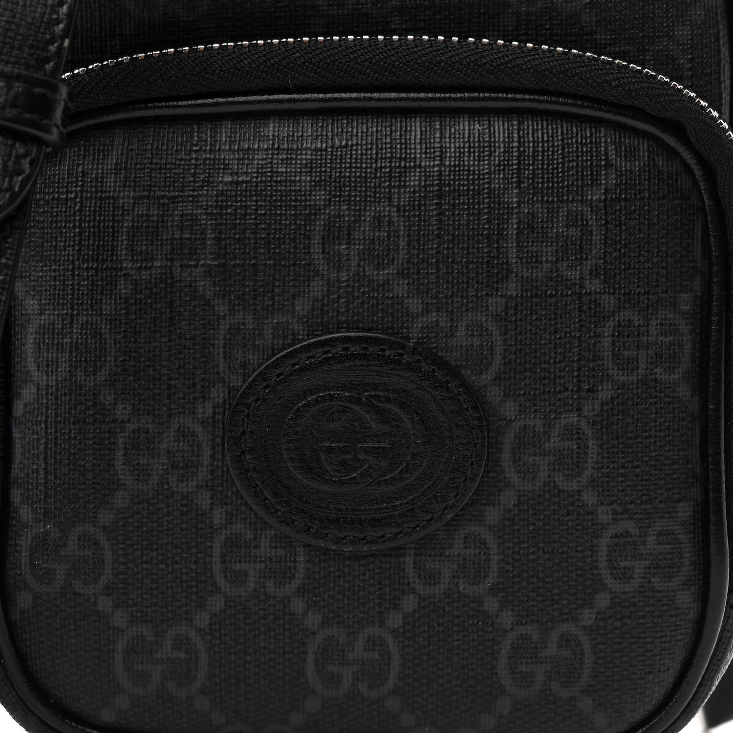 Gucci GG Supreme Monogram Azalea Calfskin Mini Retro Interlocking G Bag Black 9 of 12