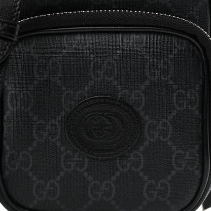 Gucci GG Supreme Monogram Azalea Calfskin Mini Retro Interlocking G Bag Black 9 of 12