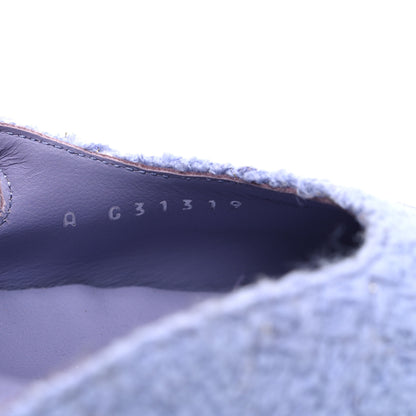 Chanel Iridescent Wool Tweed Patent Cap Toe CC Slingback Flats 40 Light Purple Silver Black 10 of 10