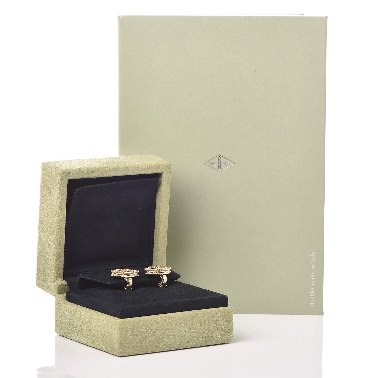 18K Yellow Gold Guilloche Vintage Alhambra Earrings