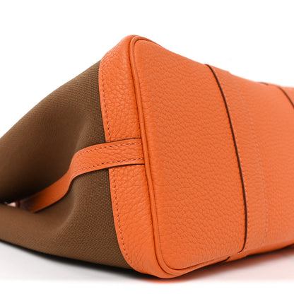 Hermes Toile Officier Negonda Garden Party Tote 30 Alezan Orange 9 of 10