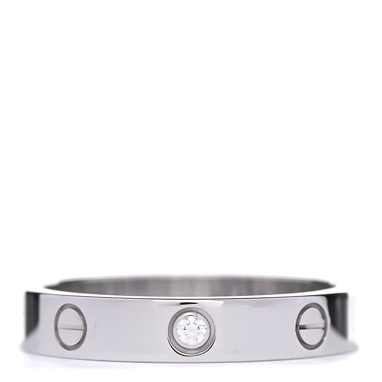 18K White Gold Diamond 4mm LOVE Wedding Band Ring 58 8.25