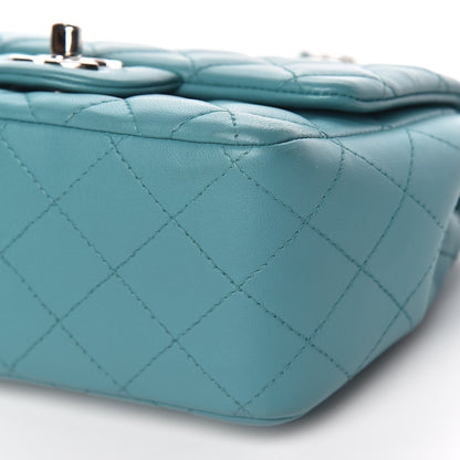 Chanel Lambskin Quilted Mini Square Flap Turquoise 10 of 12