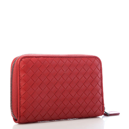 Bottega Veneta Nappa Intrecciato Zip Around Wallet Fraise 3 of 7