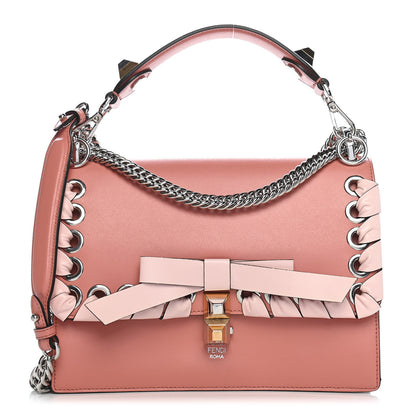 Fendi Vitello Liberty Shiny Nappa Lace Up Bow Kan I Shoulder Bag Macaron Confetto 1 of 9