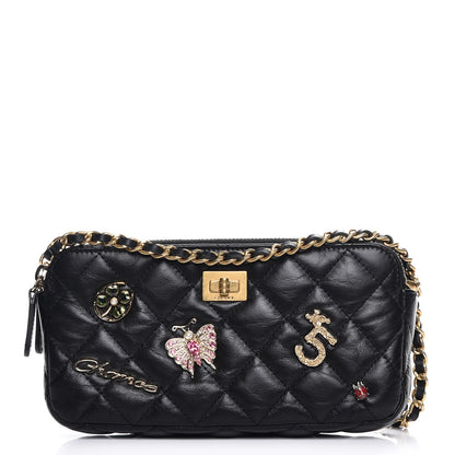 Chanel Aged Calfskin Lucky Charms 2.55 Reissue Small Clutch With Chain Black 1 of 9