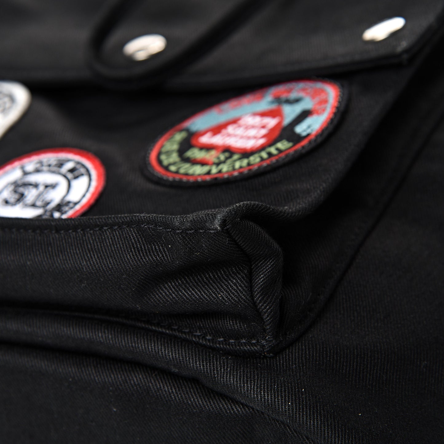 Canvas Multi Patch Backpack Black