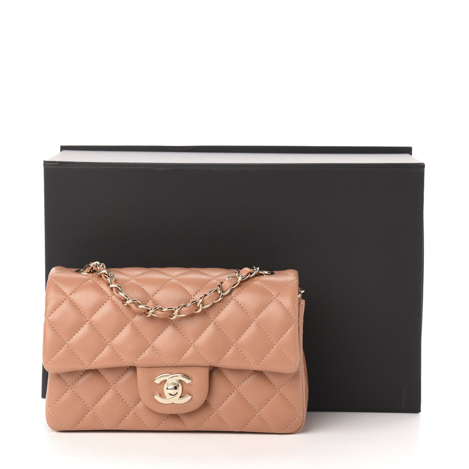 Chanel Lambskin Quilted Mini Rectangular Flap Brown 11 of 11