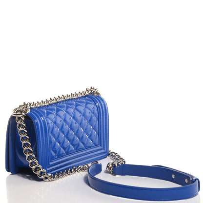 Chanel Patent Leather Small Boy Flap Plexiglass Blue 3 of 9