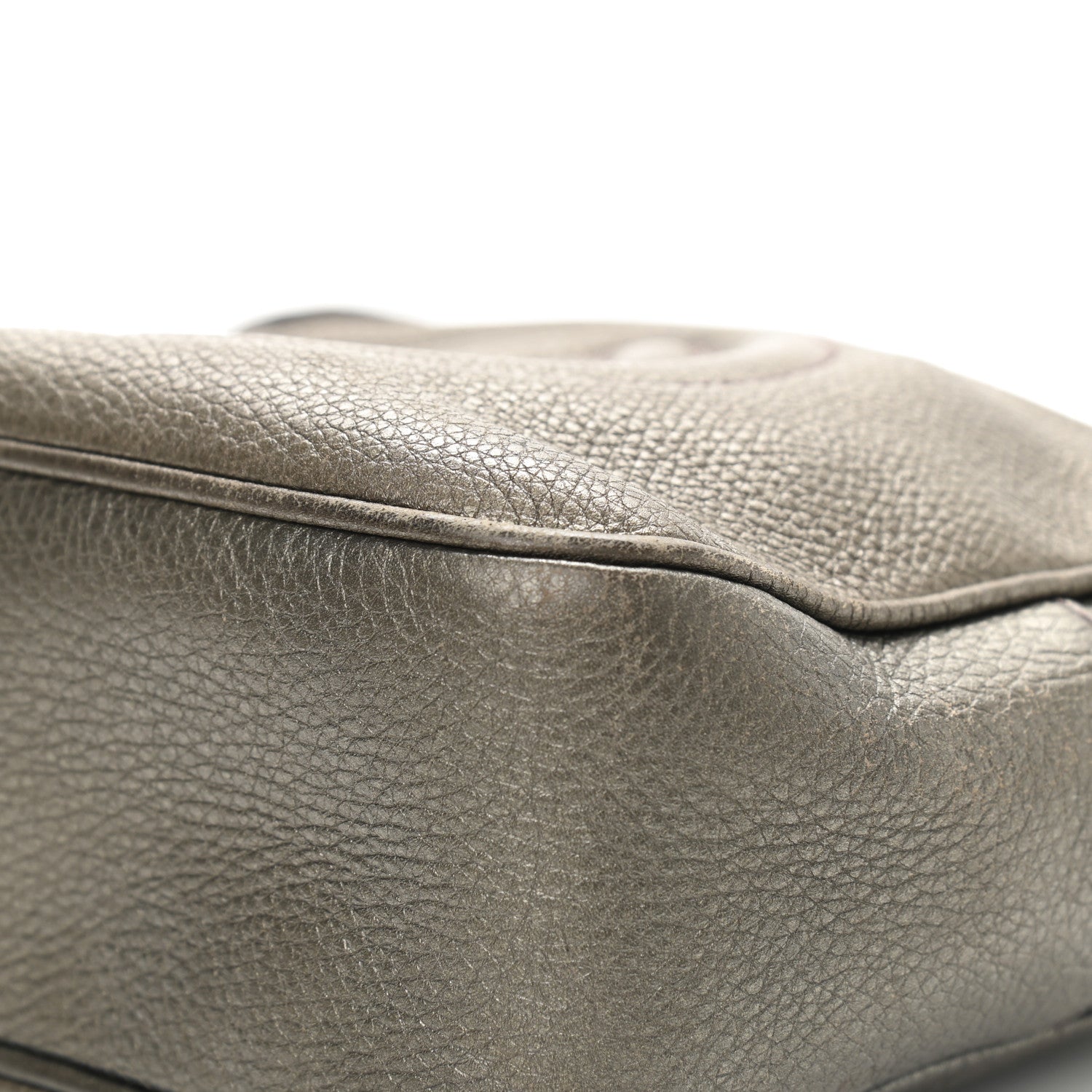Gucci Metallic Pebbled Calfskin Small Soho Disco Bag Sasso 12 of 20