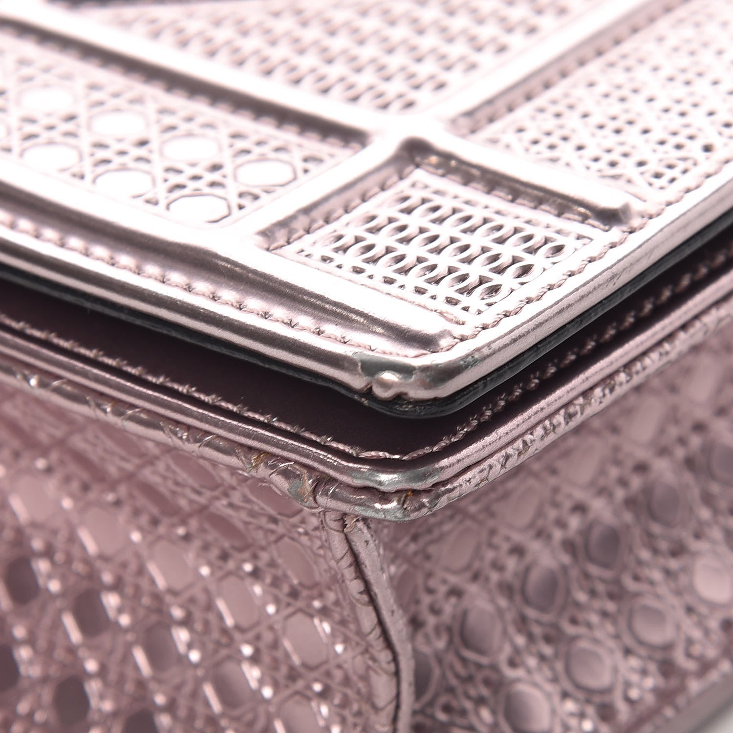 Christian Dior Metallic Patent Micro-Cannage Mini Diorama Flap Bag Hyper Pink 12 of 14