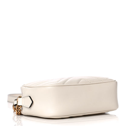 Gucci Calfskin Matelasse Mini GG Marmont Chain Shoulder Bag White 4 of 13