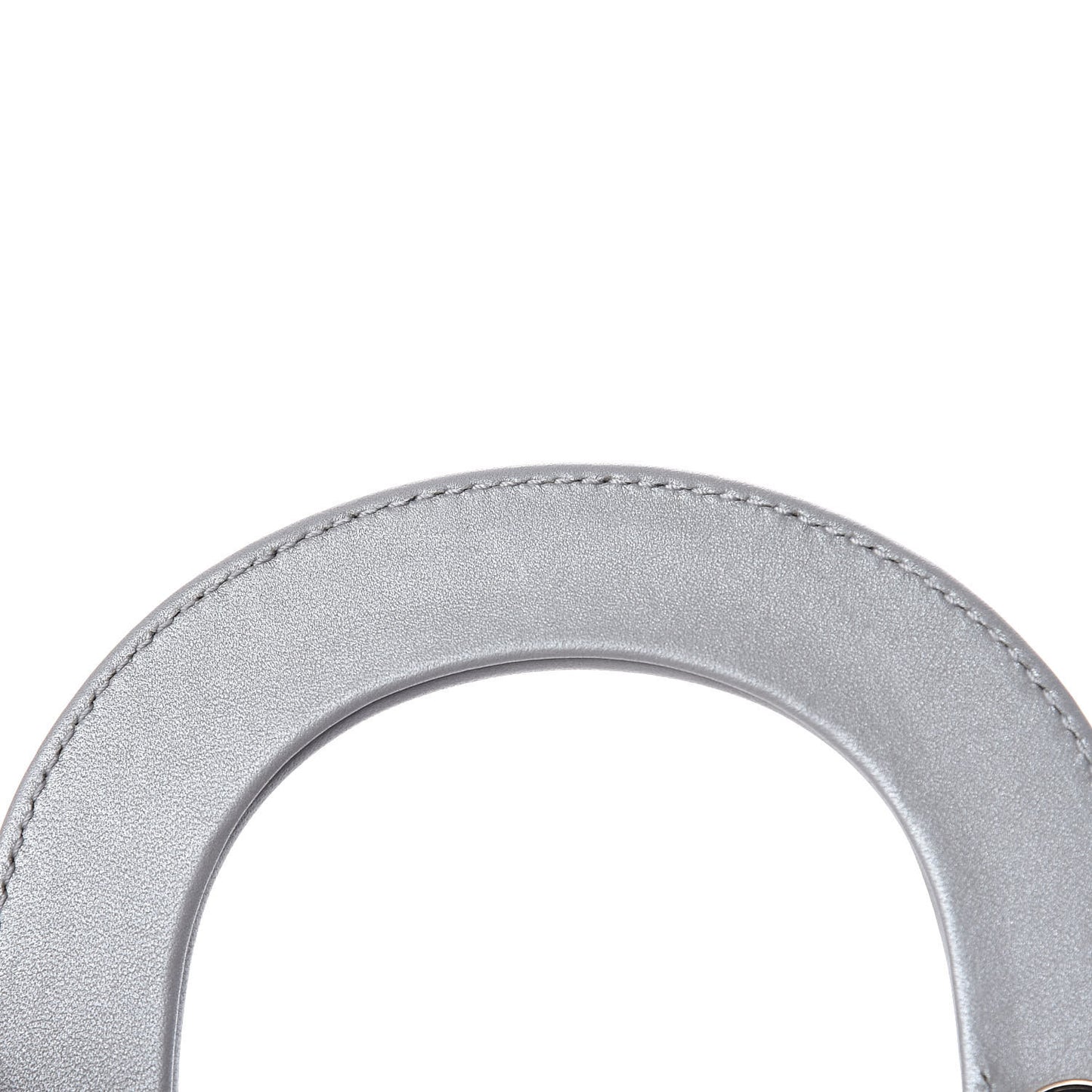 Metallic Lambskin Cannage Mini Lady Dior Grey