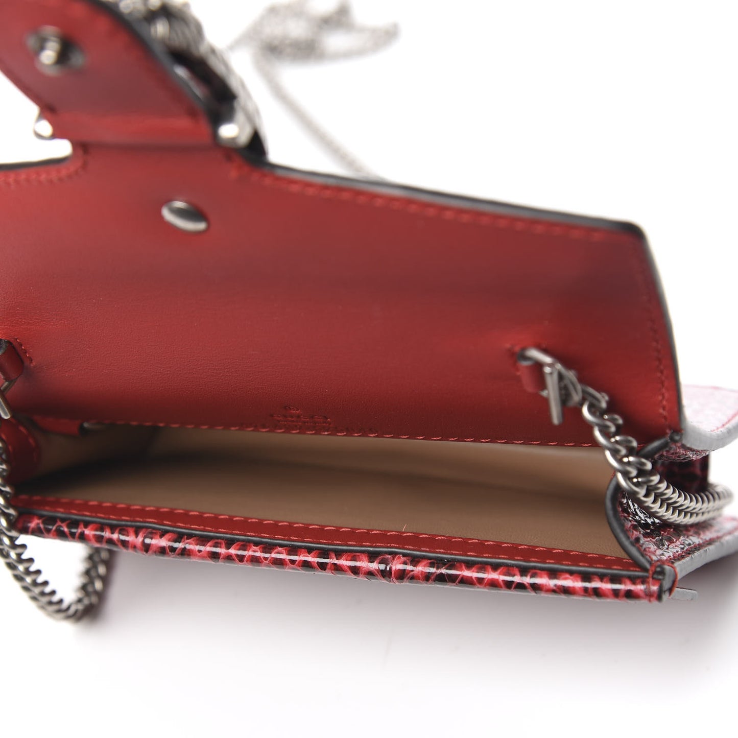 Snakeskin Super Mini Dionysus Shoulder Bag Red