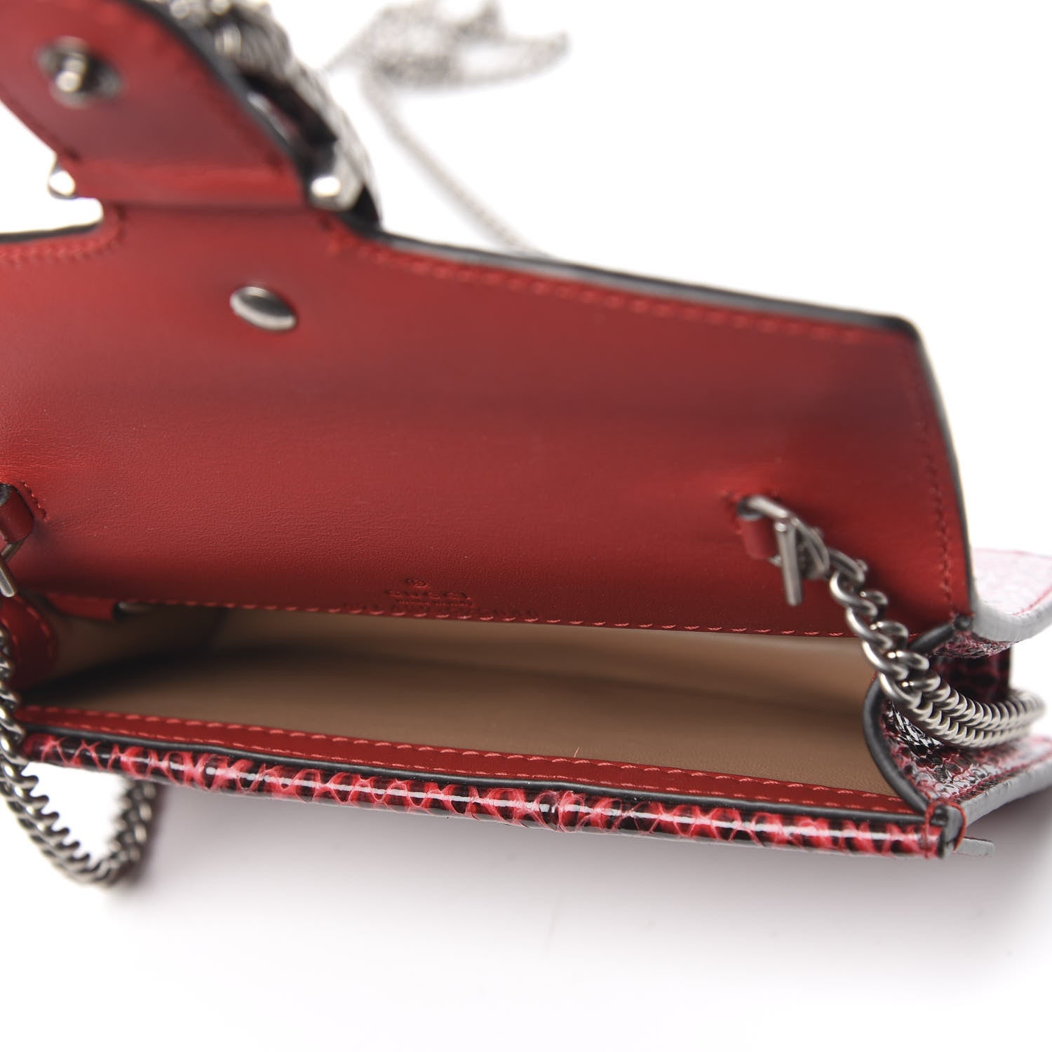 Gucci Snakeskin Super Mini Dionysus Shoulder Bag Red 4 of 8