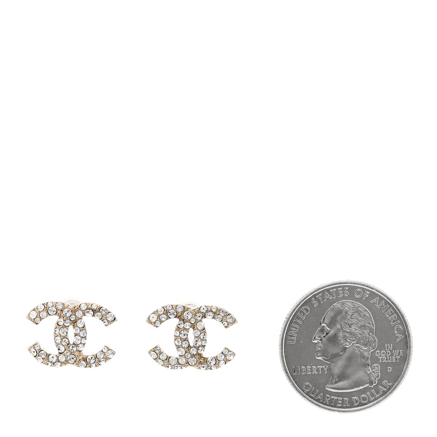 Crystal CC Earrings Gold