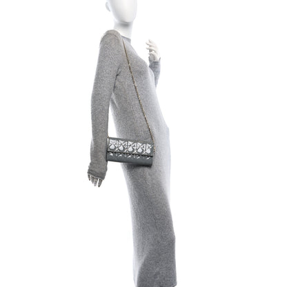 Christian Dior Patent Cannage Lady Dior Rendezvous Wallet On Chain Grey 2 of 9