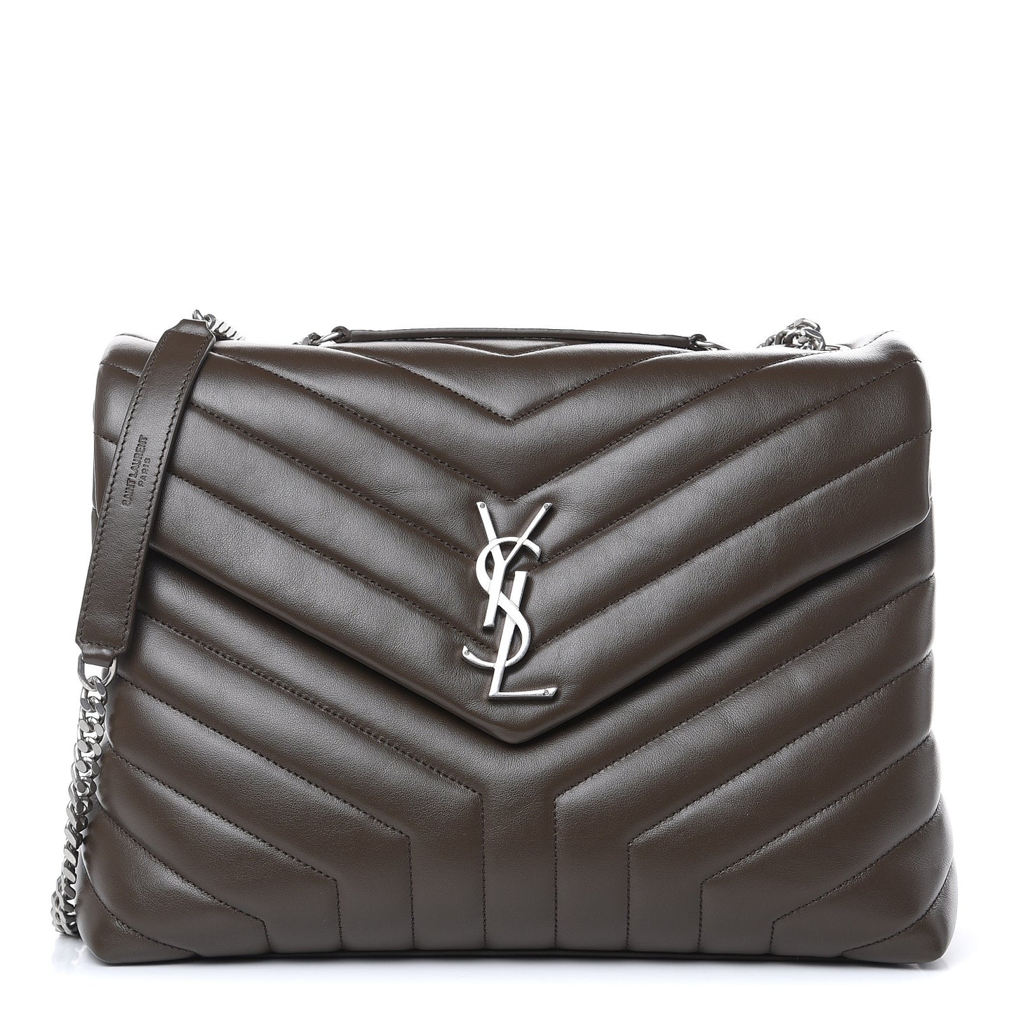 Calfskin Y Quilted Monogram Medium Loulou Chain Satchel Faggio