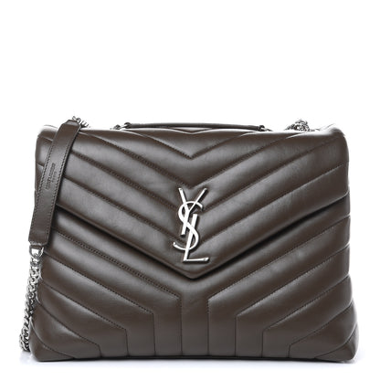 Saint Laurent Calfskin Y Quilted Monogram Medium Loulou Chain Satchel Faggio 1 of 9