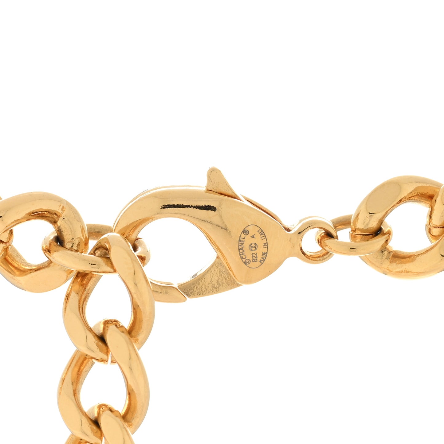 Metal Chain Link CC Rue Cambon Choker Necklace Gold